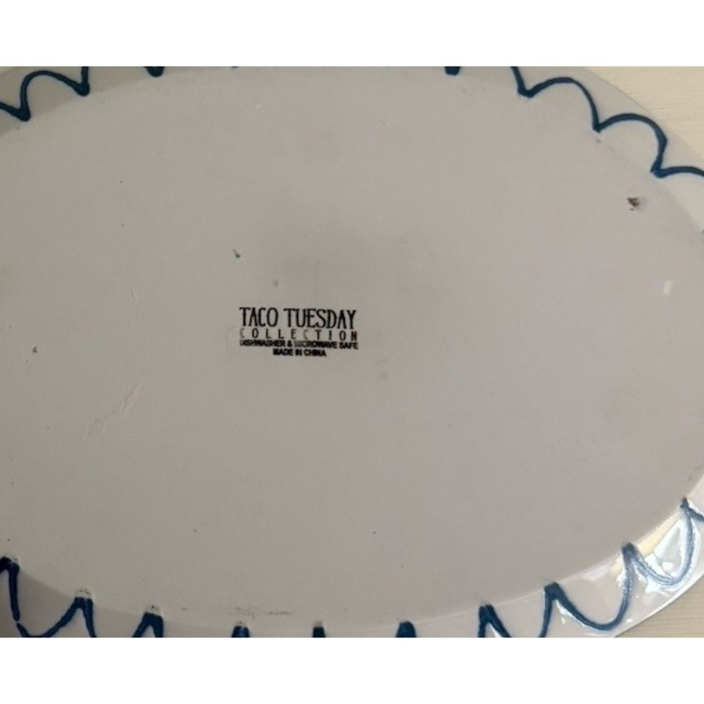 Taco Tuesday Let's Taco Bout It Platter 12"x 8" Salsa Queso Bowl 4" Fiesta - Picture 13 of 13